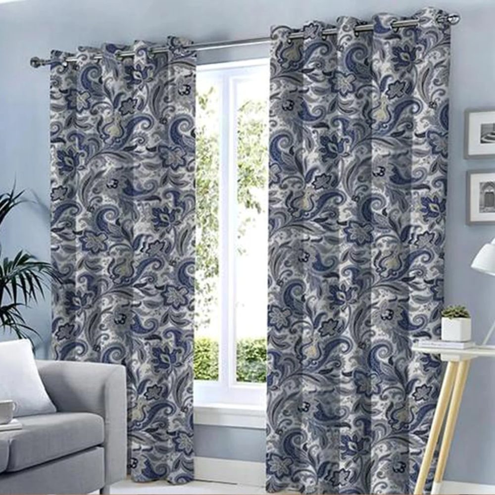 Loneta texture Printed Fabric Curtain